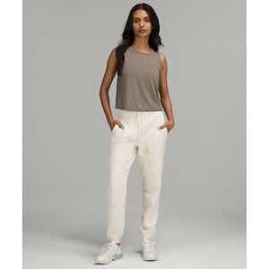 LULULEMON Scuba High-Rise Jogger Women 8 Cream Tie Dye French Terry Casual